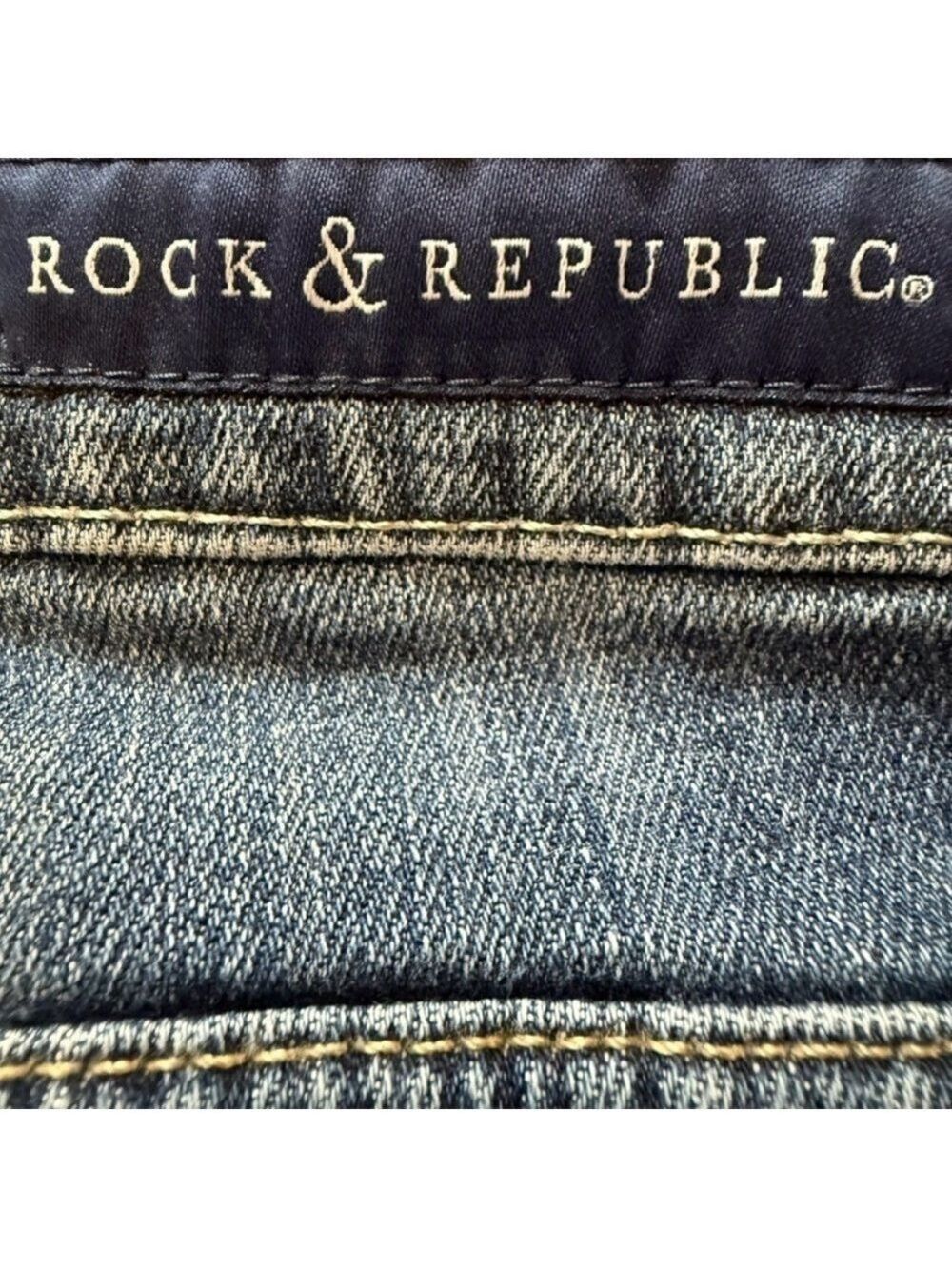🎸🔥 ROCK & REPUBLIC Berlin Skinny Jeans | Low Rise | Size 0 - Picture 10 of 14